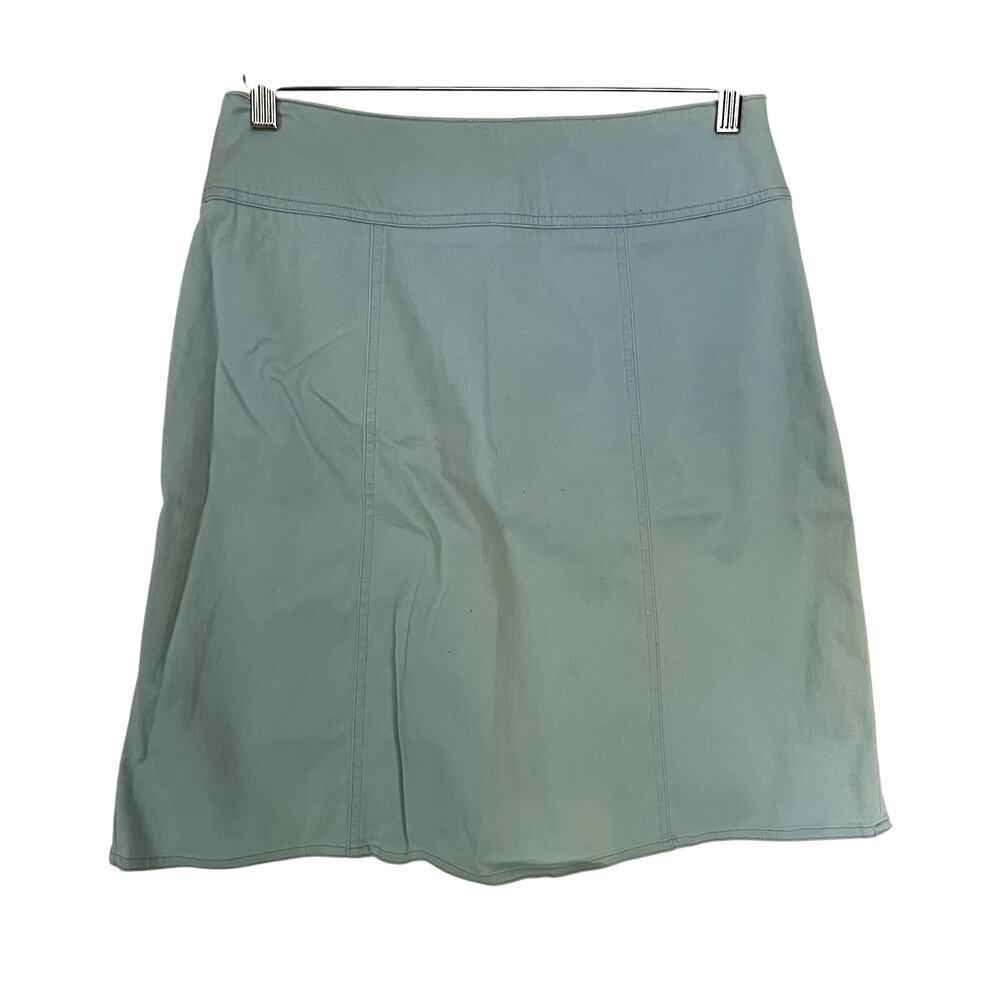 Chaus blue knee length skirt women's size 6 cotton a-line denim stye skirt flaw‎